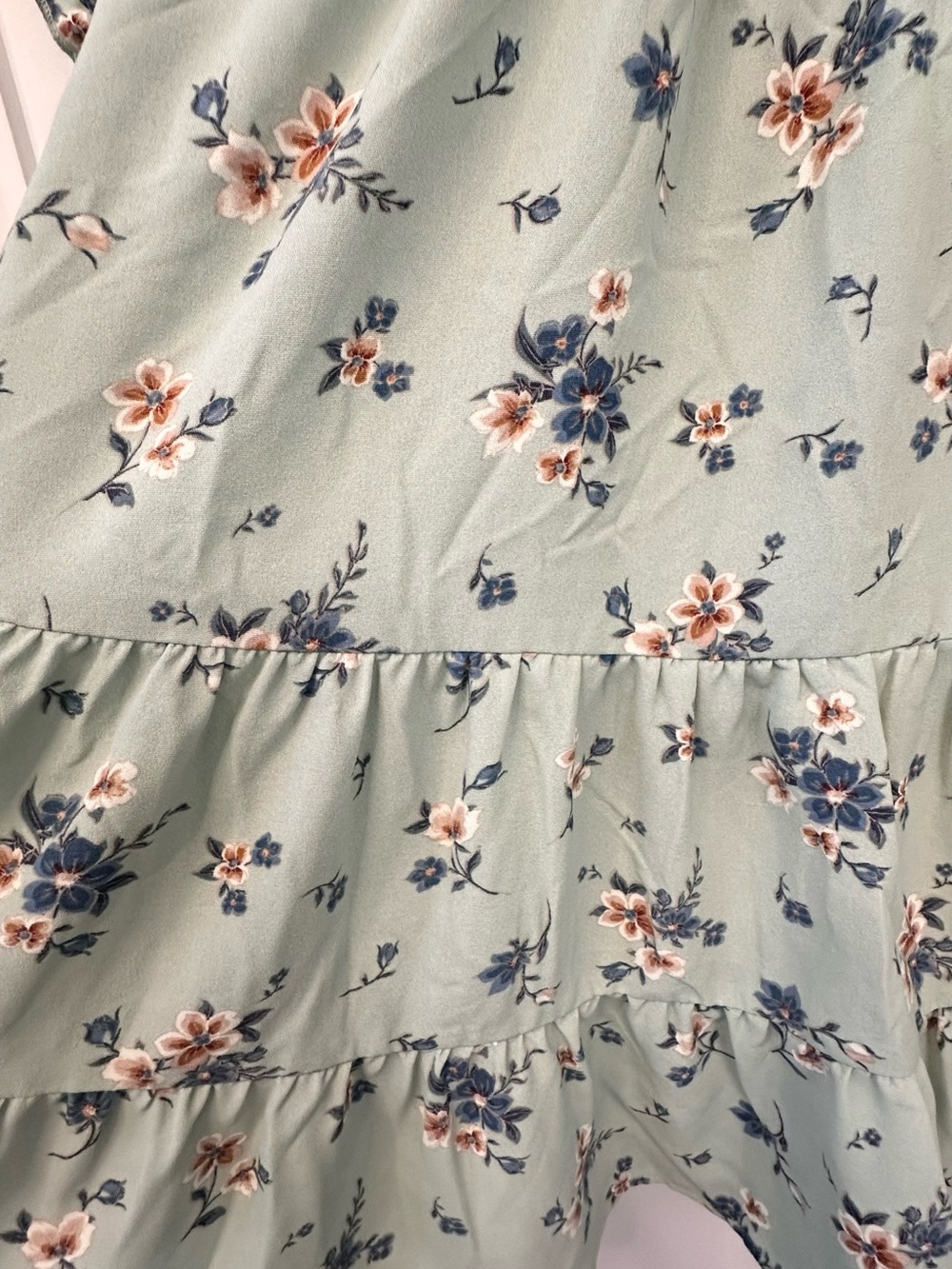 Inspired Hearts Mint Floral Puff-Sleeve Mini Dress - Picture 4 of 5